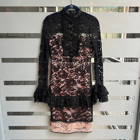 NWT Alexis Beverly Lace Panel Midi Dress in Black Size XS - Picture 2 of 8